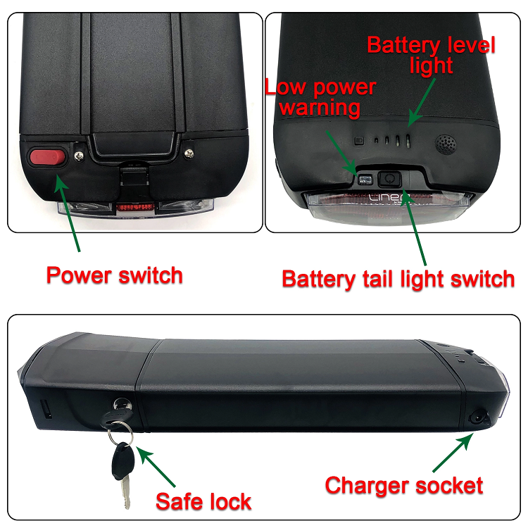 rear rack guangmang type 36v 10ah lithium ion battery for electric scooter motorcycle bike wheelchair 36v 10ah