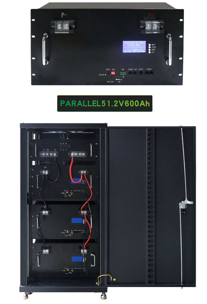 51.2V 600Ah Lithium ion battery cabinet for telecom UPS solar energy storage 48V 600Ah