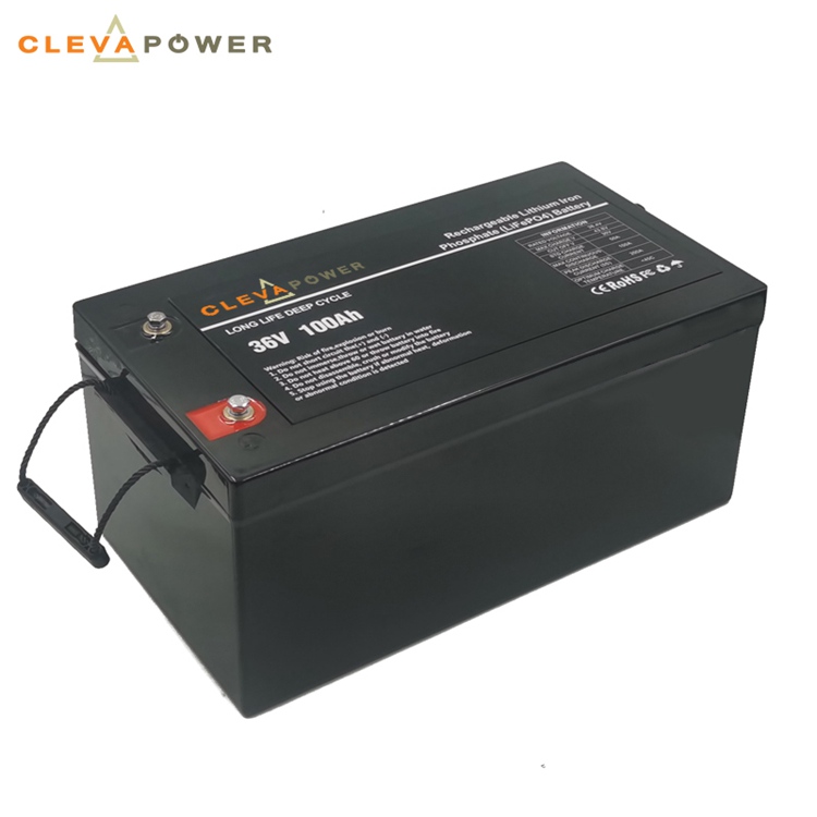 IP65 Waterproof Lifepo4 36 Volt Lithium Ion Battery 36V 100Ah for Marine Boat RV and Solar.