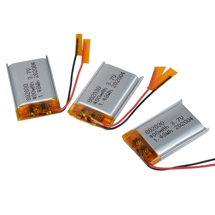 Custom Batterie Lipo Cinesi 1.48wh Li Polymer Lipo Battery 3.7v 400mAh